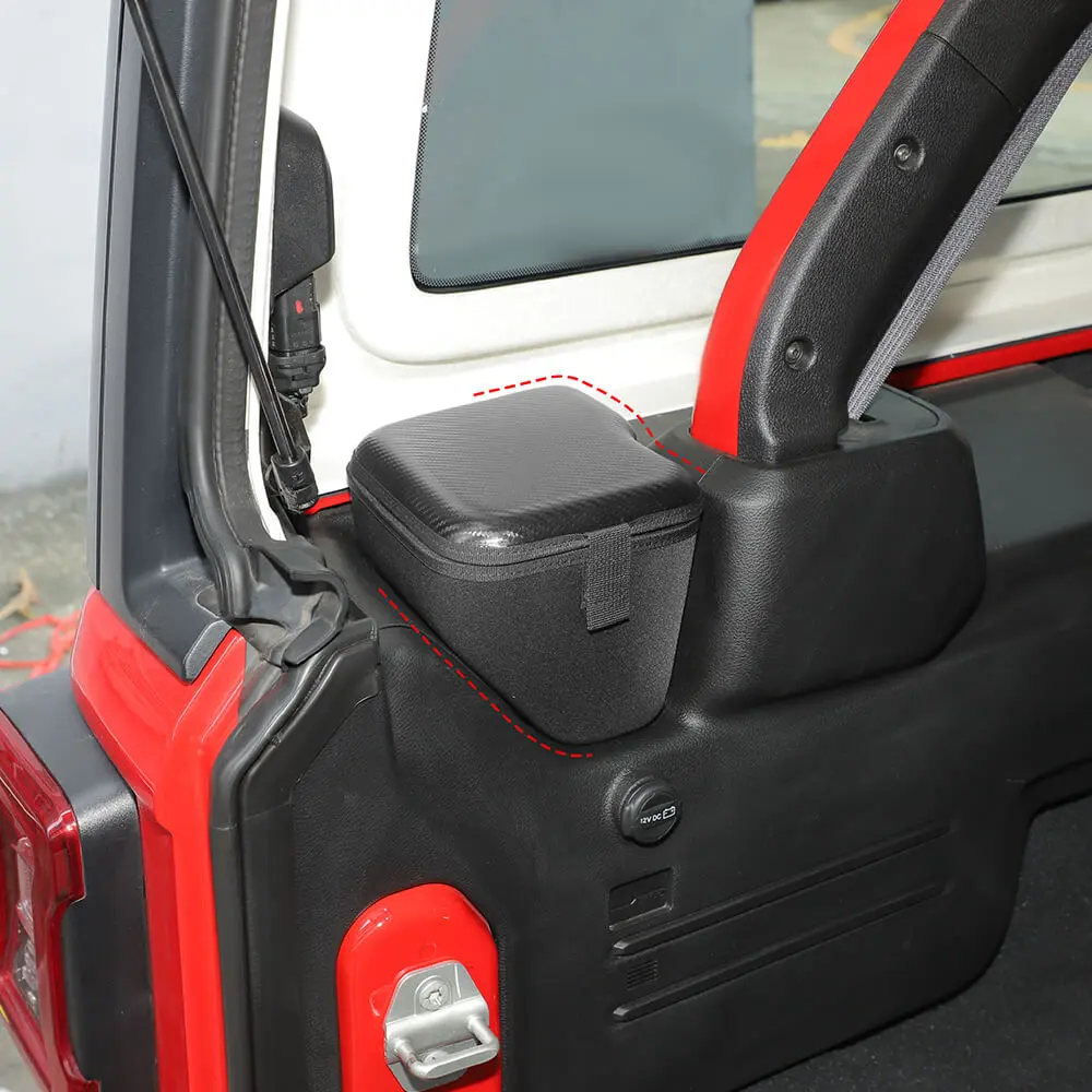 For 2024+ Jeep Wrangler JLU 4 Door Rear Trunk Side Storage Bag Pockets Box (2 pcs) - Image 5
