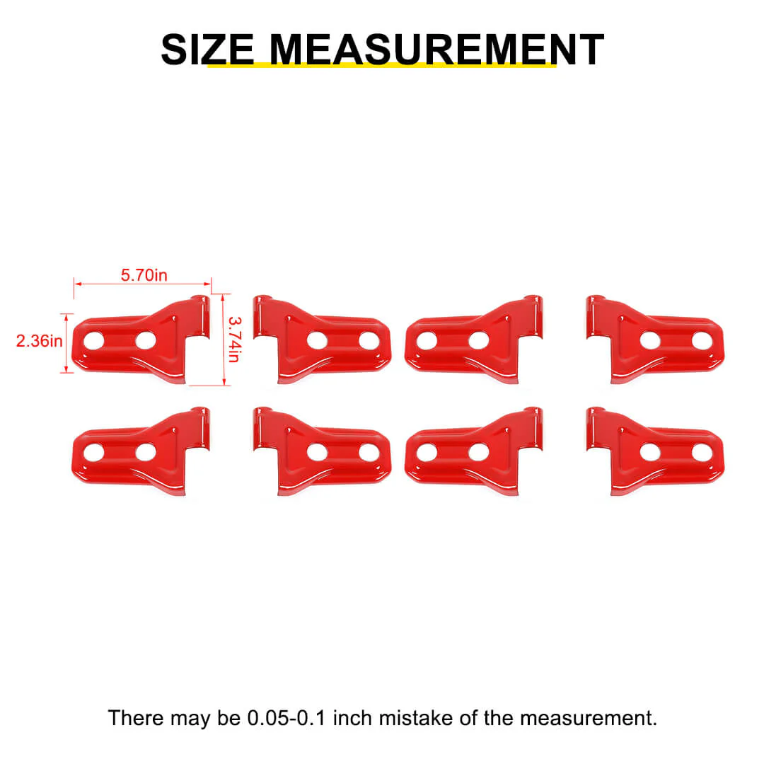 For 2026+ Jeep Wrangler JL & Gladiator JT 4-Door Version Exterior Car Door Hinges Trim Cover (8 pcs) - Image 8
