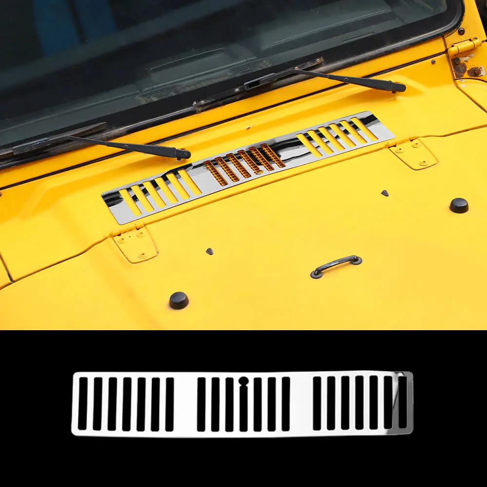 For 1997-2006 Jeep Wrangler TJ Exterior Front Wiper Lower Air Vent Outlet Cover Trim