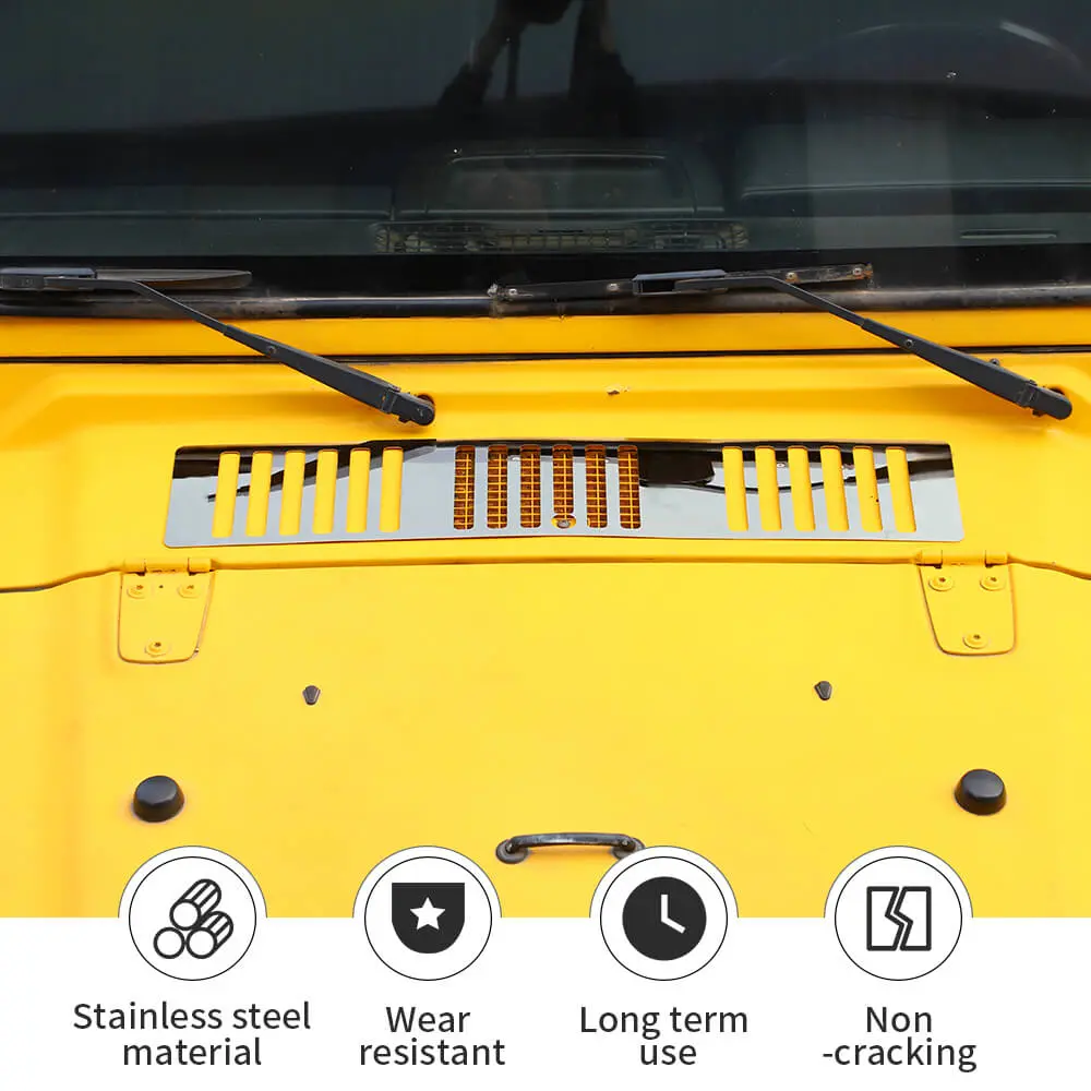 For 1997-2006 Jeep Wrangler TJ Exterior Front Wiper Lower Air Vent Outlet Cover Trim - Image 8