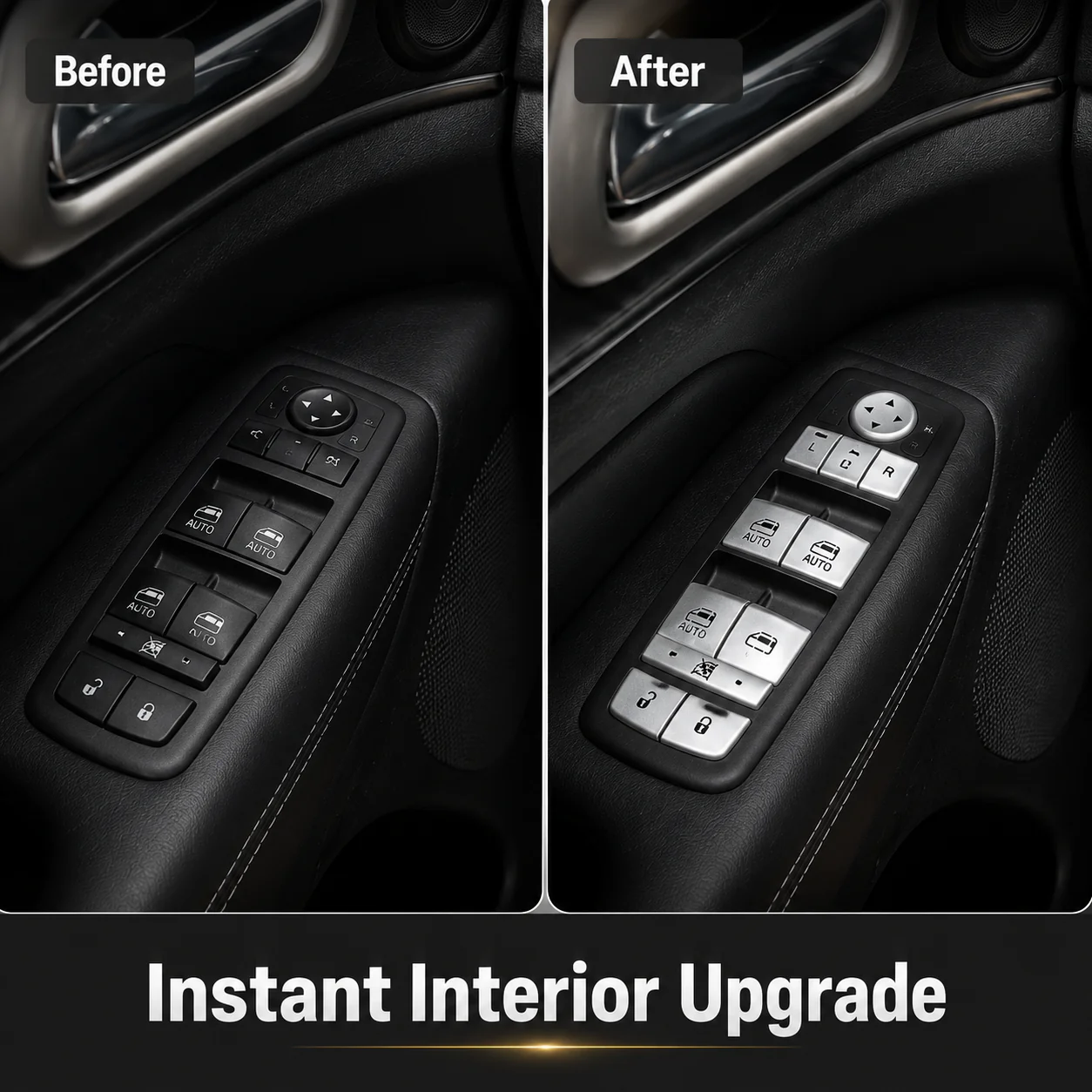 For Jeep 2014+ Cherokee /2011-2021 Grand Cherokee WK2 14 x Car Window keypads Button Decorative Trim Pieces - Image 2