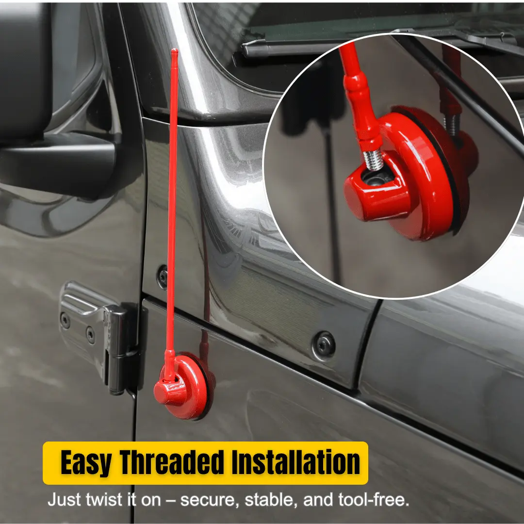 For 2007–2023 Jeep Wrangler JL JK & Gladiator JT – 13-Inch Reflex Antenna Replacement Optimized for FM/AM - Image 4