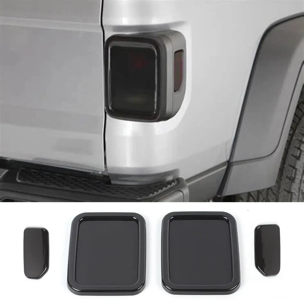 For 2019+ Jeep Gladiator JT Exterior Rear Taillight Halogen Lamp Guard Trim Cover (4 pcs)