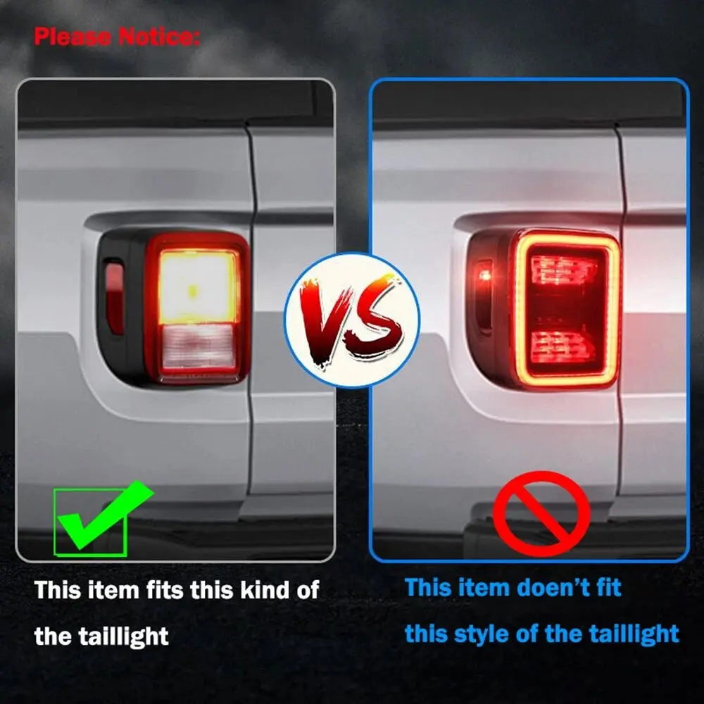 For 2019+ Jeep Gladiator JT Exterior Rear Taillight Halogen Lamp Guard Trim Cover (4 pcs) - Image 3