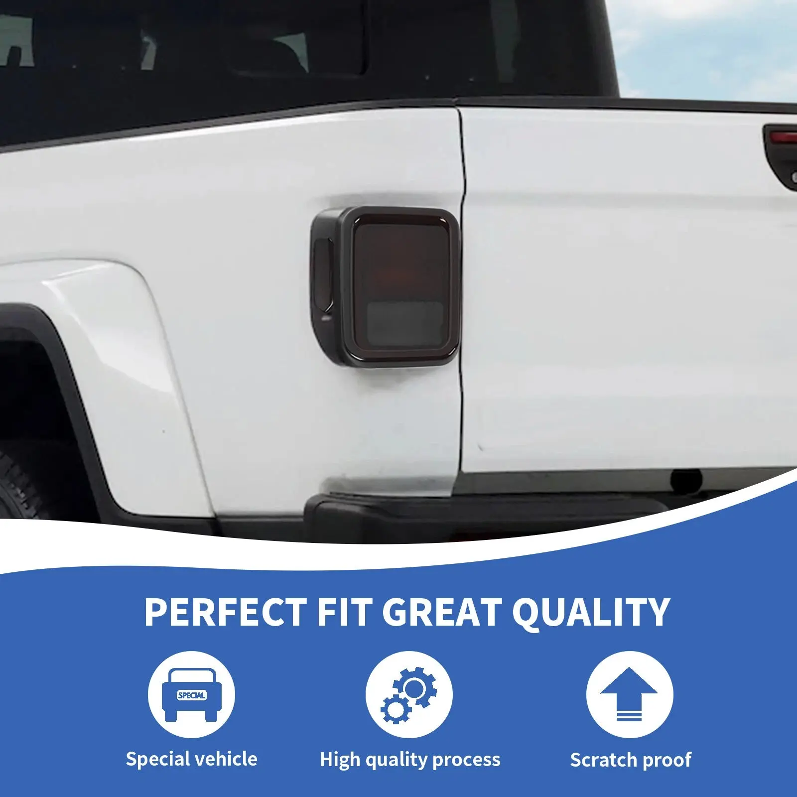 For 2019+ Jeep Gladiator JT Exterior Rear Taillight Halogen Lamp Guard Trim Cover (4 pcs) - Image 4