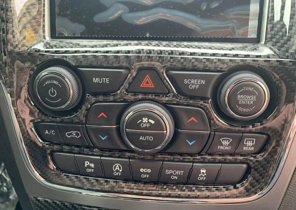 For 2014-2021 Jeep Grand Cherokee WK2 Central Control Navigation Panel Trim Soft Carbon Fiber - Image 3
