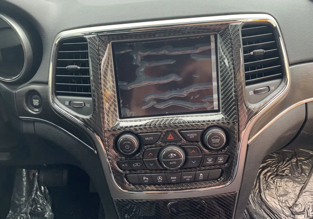 For 2014-2021 Jeep Grand Cherokee WK2 Central Control Navigation Panel Trim Soft Carbon Fiber - Image 5