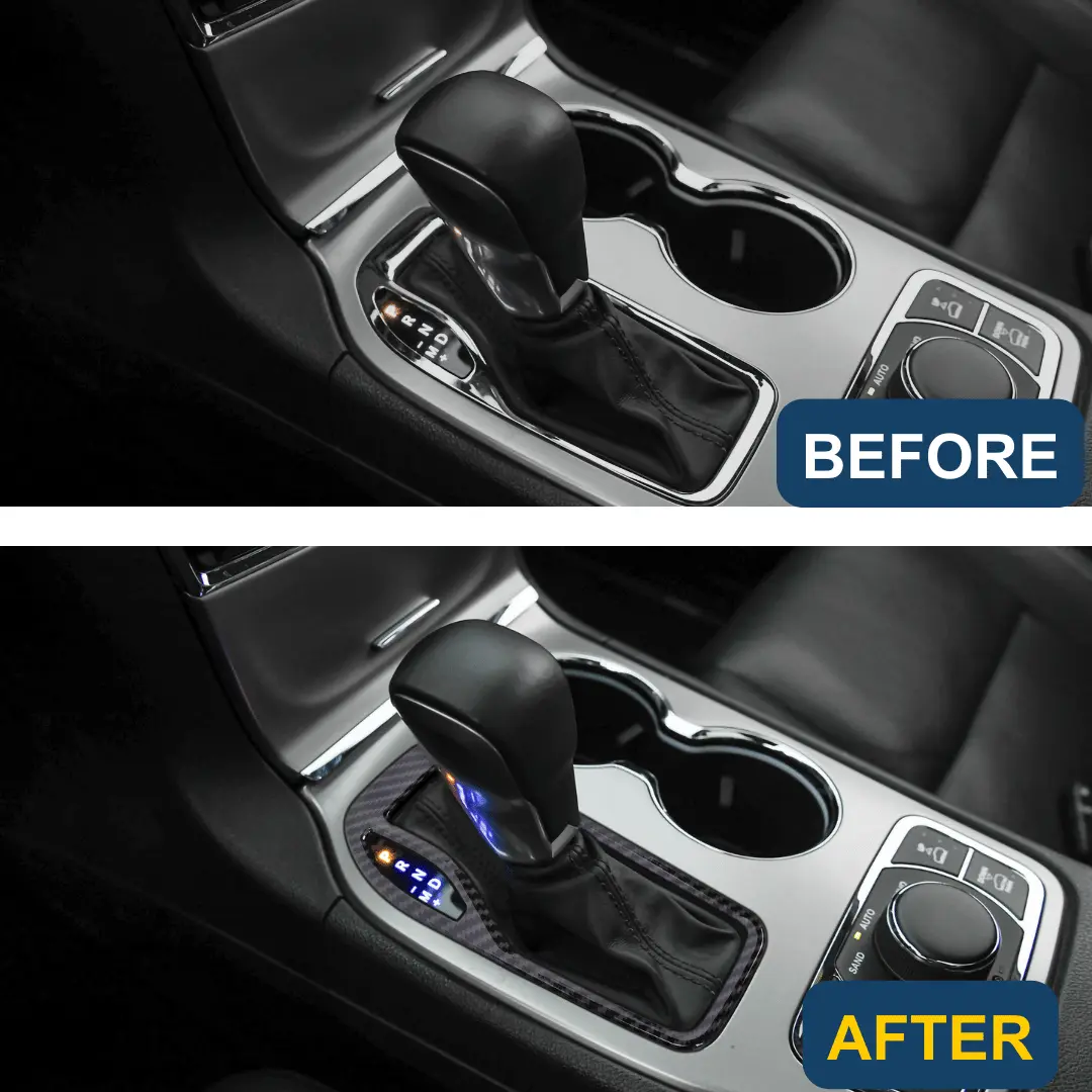For 2016-2021 Jeep Grand Cherokee WK2 Gear Shift Panel & Cup Holder Cover Trim Ring Bezels - Image 2
