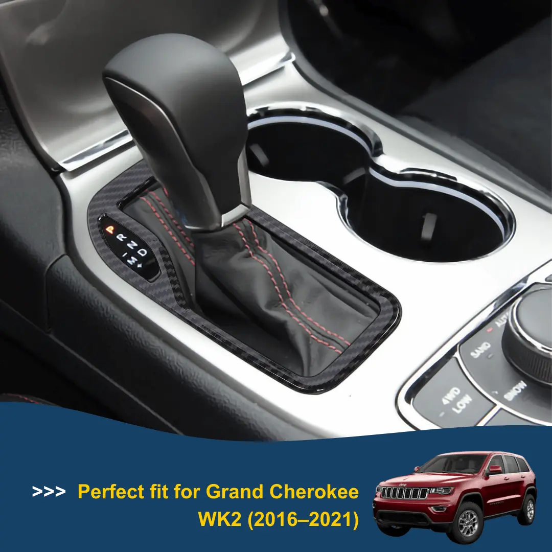 For 2016-2021 Jeep Grand Cherokee WK2 Gear Shift Panel & Cup Holder Cover Trim Ring Bezels - Image 3