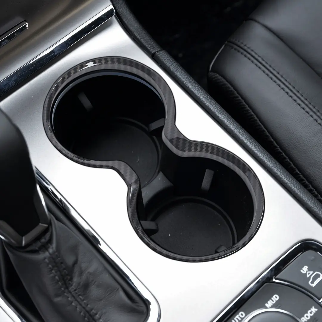 For 2016-2021 Jeep Grand Cherokee WK2 Gear Shift Panel & Cup Holder Cover Trim Ring Bezels - Image 4