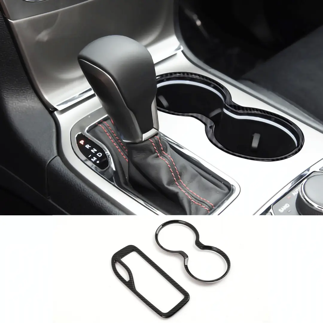 For 2016-2021 Jeep Grand Cherokee WK2 Gear Shift Panel & Cup Holder Cover Trim Ring Bezels - Image 6