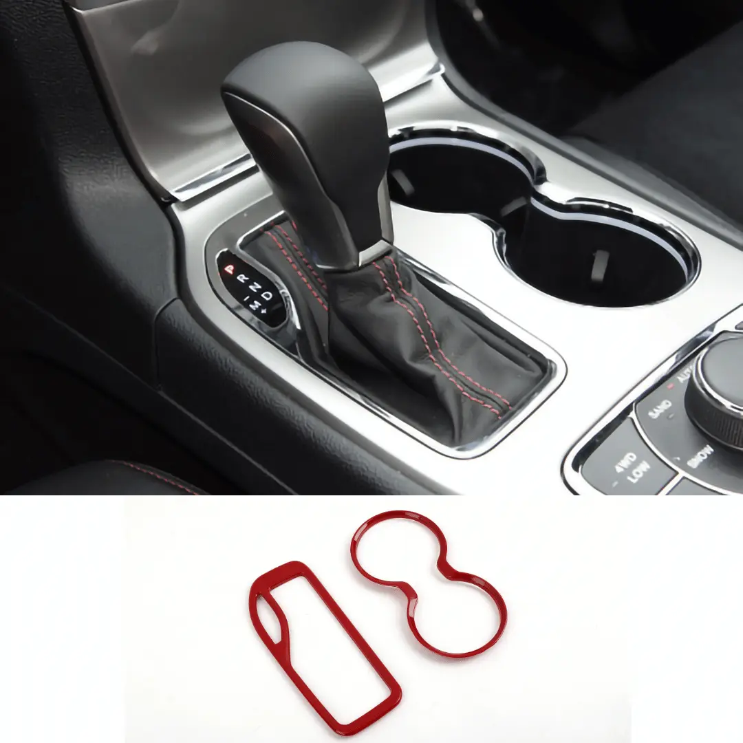 For 2016-2021 Jeep Grand Cherokee WK2 Gear Shift Panel & Cup Holder Cover Trim Ring Bezels - Image 7