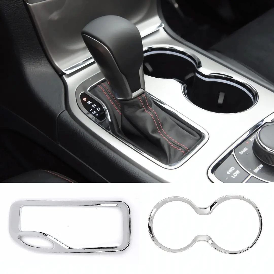 For 2016-2021 Jeep Grand Cherokee WK2 Gear Shift Panel & Cup Holder Cover Trim Ring Bezels - Image 8