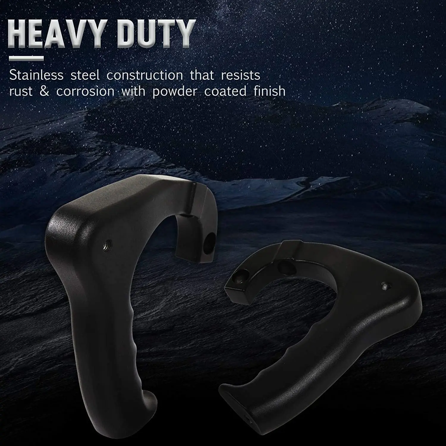 For 2007-2018 Jeep Wrangler JK JKU Front Metal Grab Handles Matte Black 2pcs (Upgraded Version) - Image 2