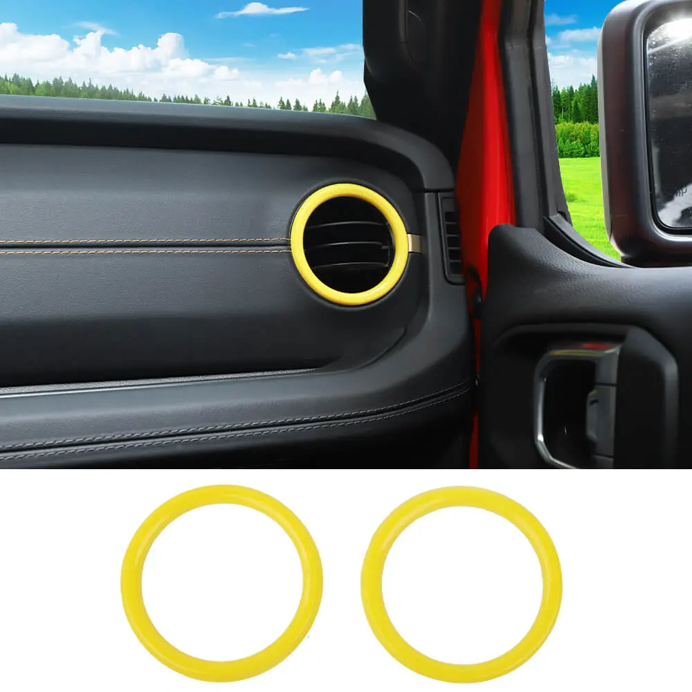 For 2024+ Jeep Wrangler JL & Gladiator JT Instrument Panel Dashboard Air Conditioning Vent Trim Ring 2PCS Style A - Image 12