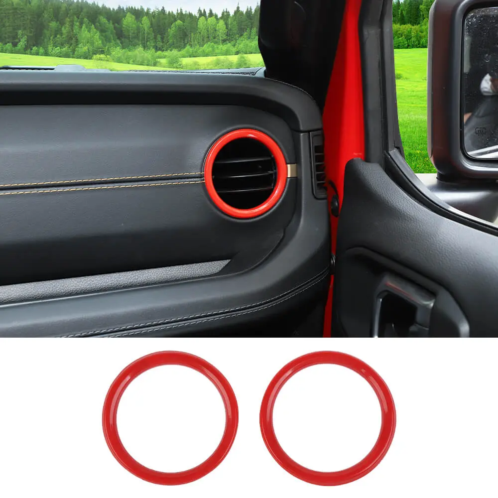 For 2024+ Jeep Wrangler JL & Gladiator JT Instrument Panel Dashboard Air Conditioning Vent Trim Ring 2PCS Style A - Image 14