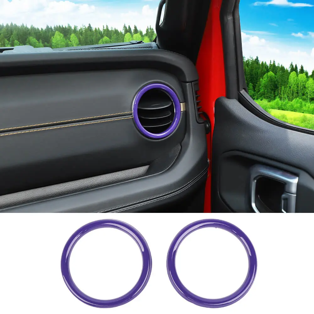 For 2024+ Jeep Wrangler JL & Gladiator JT Instrument Panel Dashboard Air Conditioning Vent Trim Ring 2PCS Style A - Image 17