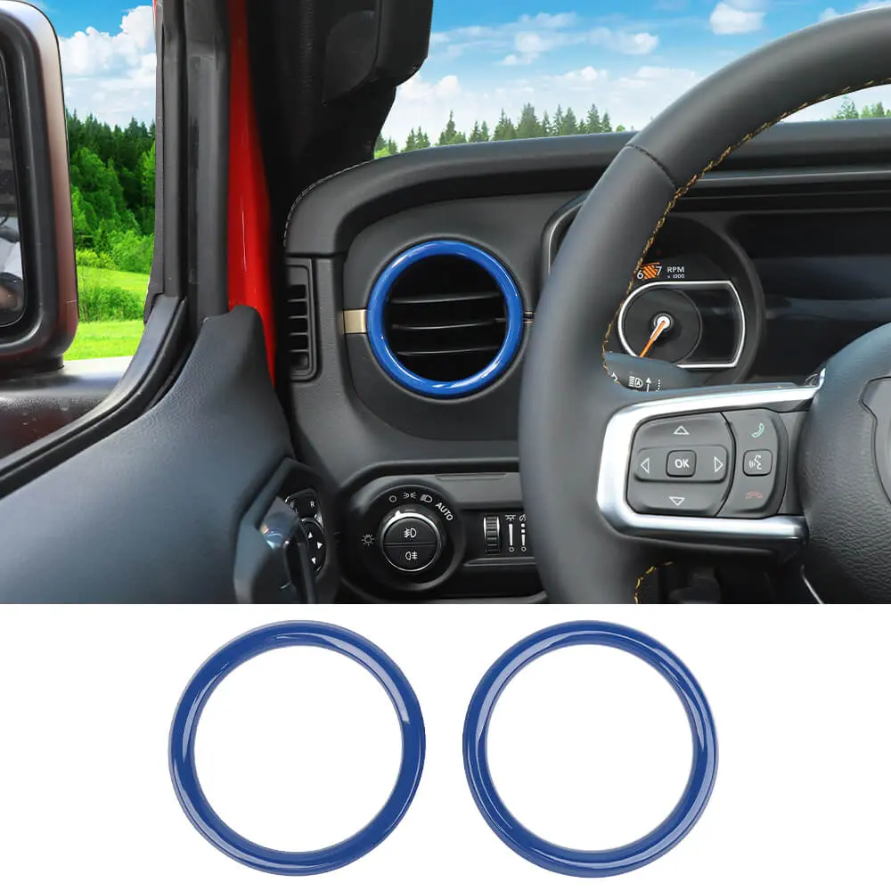 For 2024+ Jeep Wrangler JL & Gladiator JT Instrument Panel Dashboard Air Conditioning Vent Trim Ring 2PCS Style A - Image 18