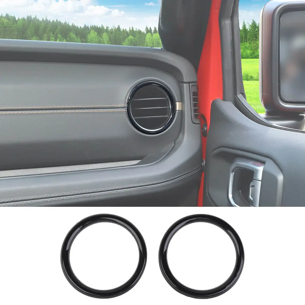 For 2024+ Jeep Wrangler JL & Gladiator JT Instrument Panel Dashboard Air Conditioning Vent Trim Ring 2PCS Style A - Image 19