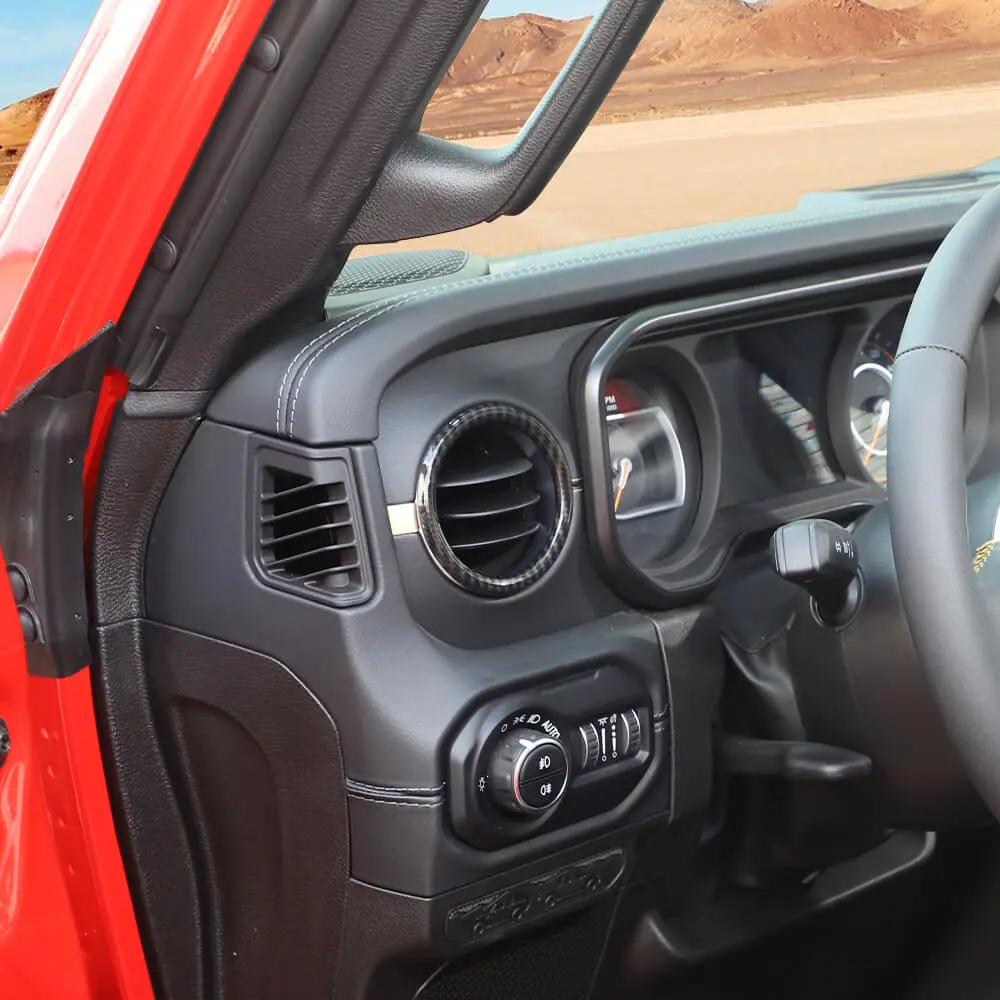 For 2024+ Jeep Wrangler JL & Gladiator JT Instrument Panel Dashboard Air Conditioning Vent Trim Ring 2PCS Style A - Image 3