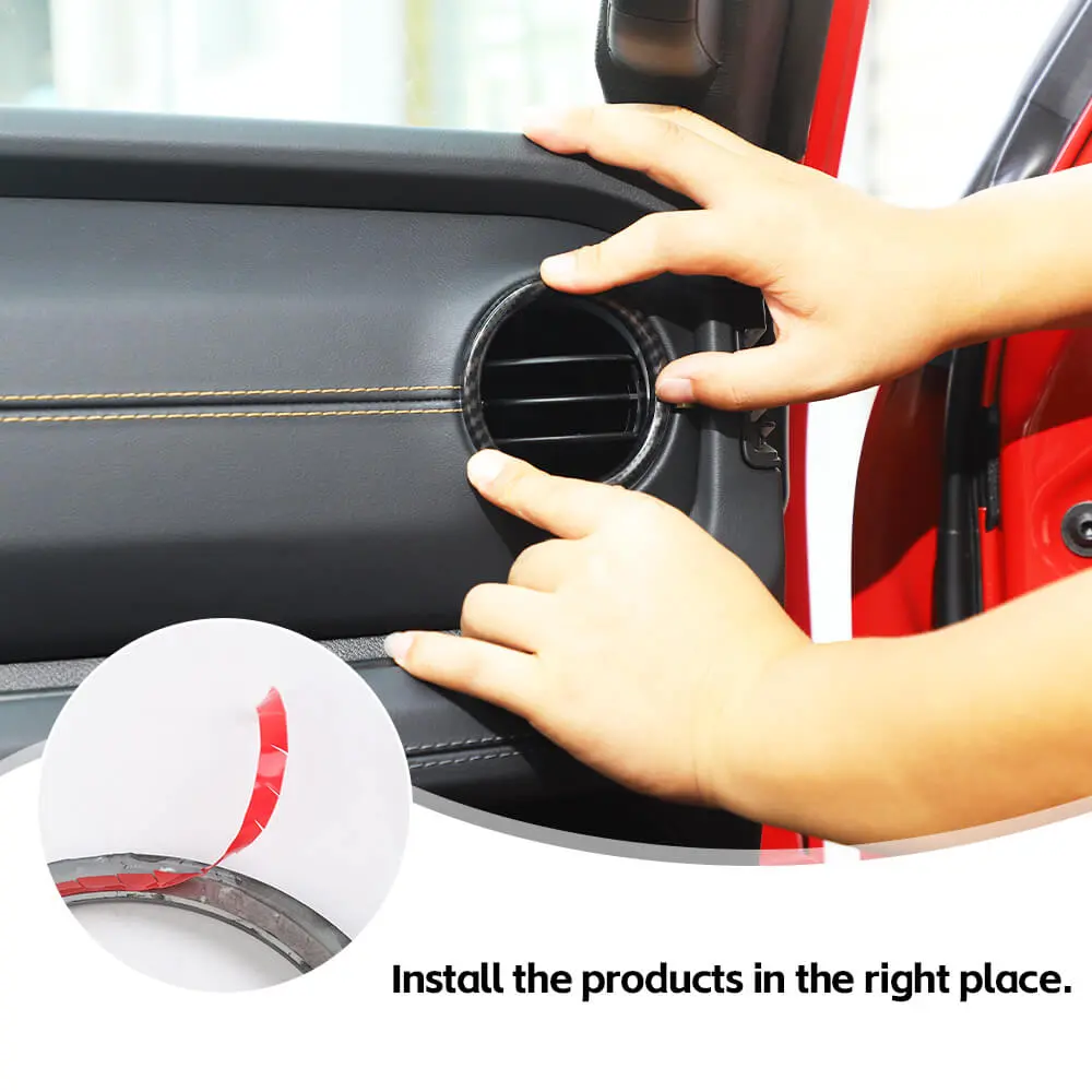 For 2024+ Jeep Wrangler JL & Gladiator JT Instrument Panel Dashboard Air Conditioning Vent Trim Ring 2PCS Style A - Image 6
