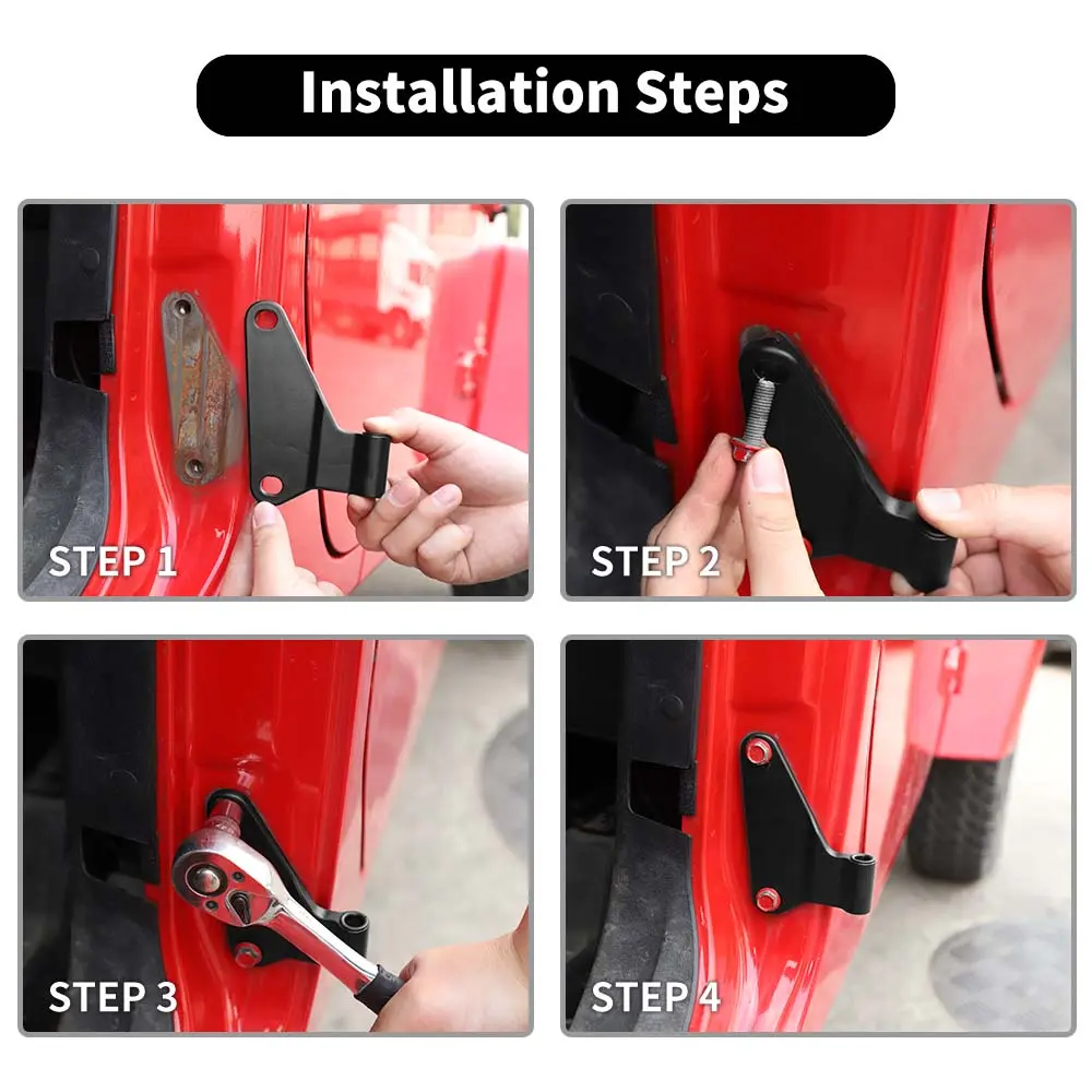 For Jeep Wrangler JK 2007-2018 US Flag Inner &Outler Car Door Hinge Trim Original Accessories 2/4-Door - Image 6