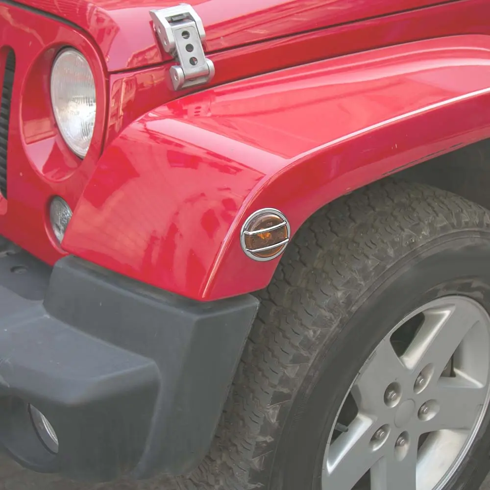 For Jeep Wrangler JK 2007-2018 Wheel Eyebrow Light Lamp Trim Guards - Image 5