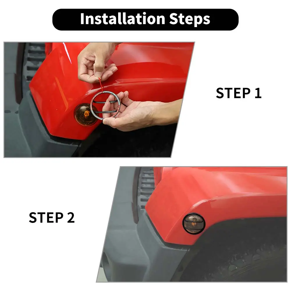 For Jeep Wrangler JK 2007-2018 Wheel Eyebrow Light Lamp Trim Guards - Image 6
