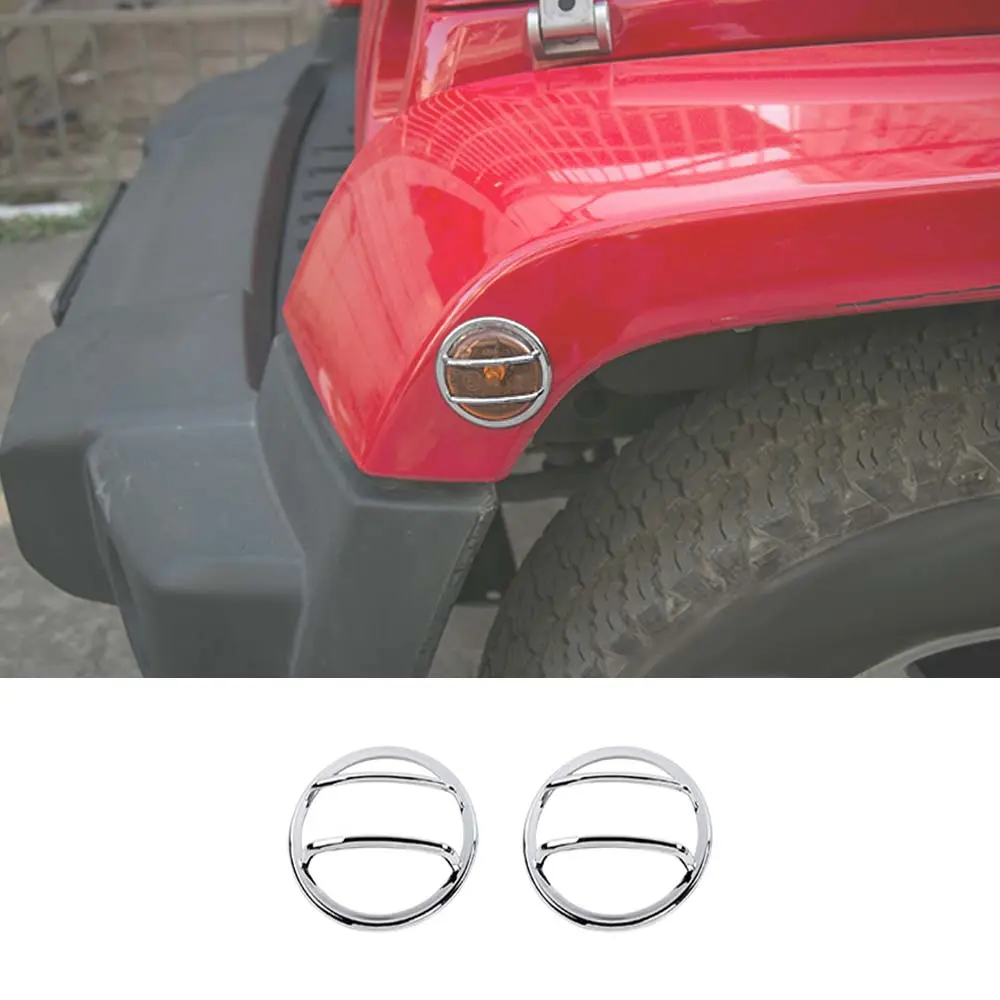 For Jeep Wrangler JK 2007-2018 Wheel Eyebrow Light Lamp Trim Guards - Image 9