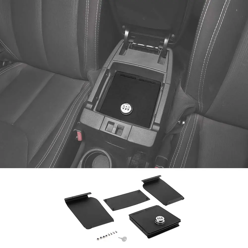 For Jeep Wrangler JK 2011-2018 Center Console Safe Box Armrest Storage Lock Box