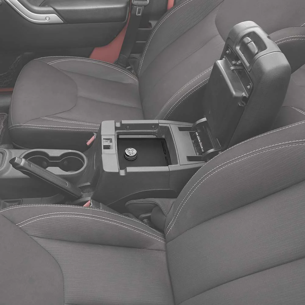 For Jeep Wrangler JK 2011-2018 Center Console Safe Box Armrest Storage Lock Box - Image 3