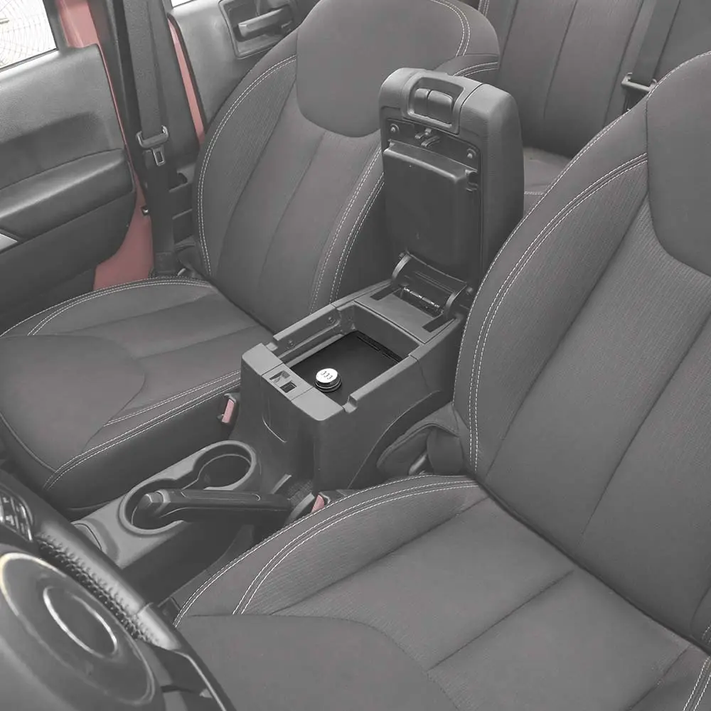 For Jeep Wrangler JK 2011-2018 Center Console Safe Box Armrest Storage Lock Box - Image 5