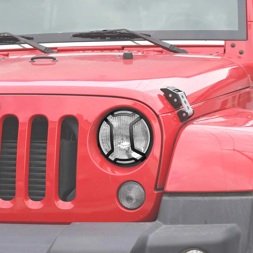 For 2007-2018 Jeep Wrangler JK/JKU Headlight Guard Cover Black - Image 2