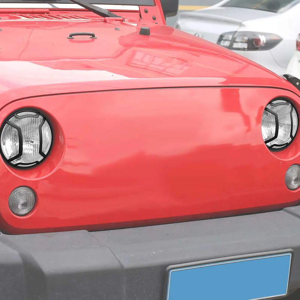 For 2007-2018 Jeep Wrangler JK/JKU Headlight Guard Cover Black - Image 3