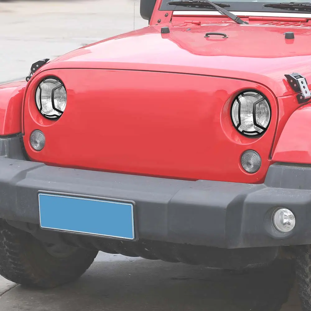 For 2007-2018 Jeep Wrangler JK/JKU Headlight Guard Cover Black - Image 4