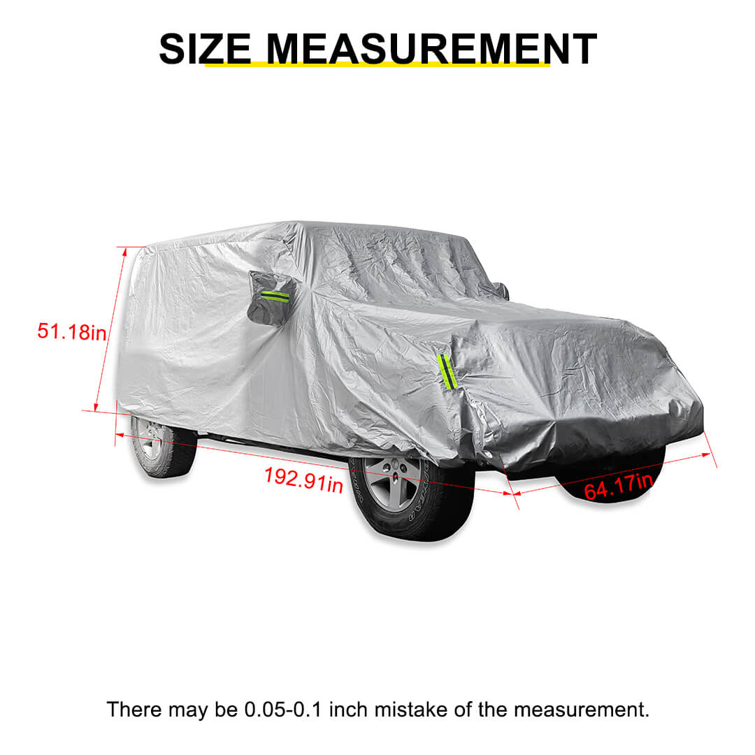 For Jeep Wrangler JK JL Exterior Car Full Dust UV Rain Protection Cover - Image 12