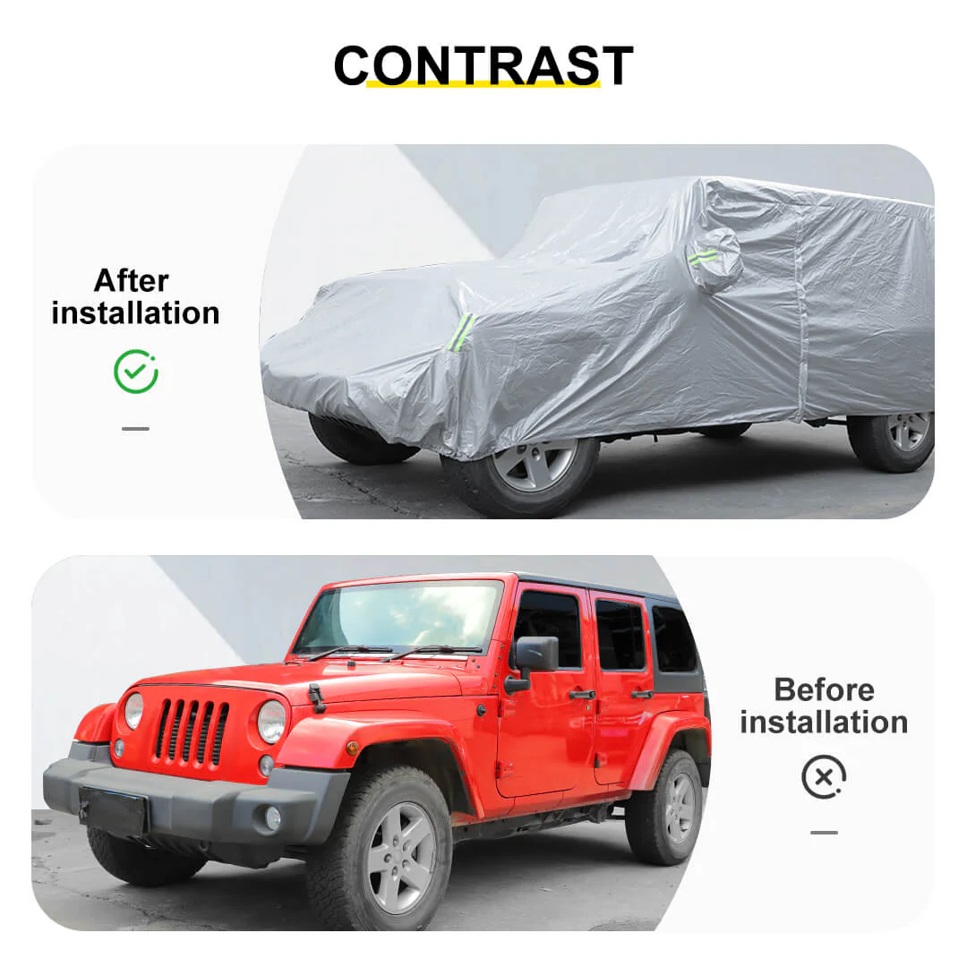 For Jeep Wrangler JK JL Exterior Car Full Dust UV Rain Protection Cover - Image 2