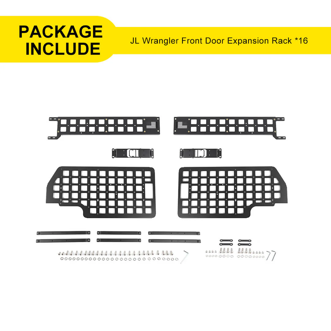 For Jeep Wrangler JK JL Exterior Front Door Exterior Molle Panel Storage Rack System Accessories (4 pcs) - Image 13