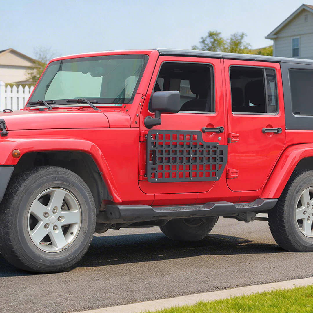 For Jeep Wrangler JK JL Exterior Front Door Exterior Molle Panel Storage Rack System Accessories (4 pcs) - Image 3