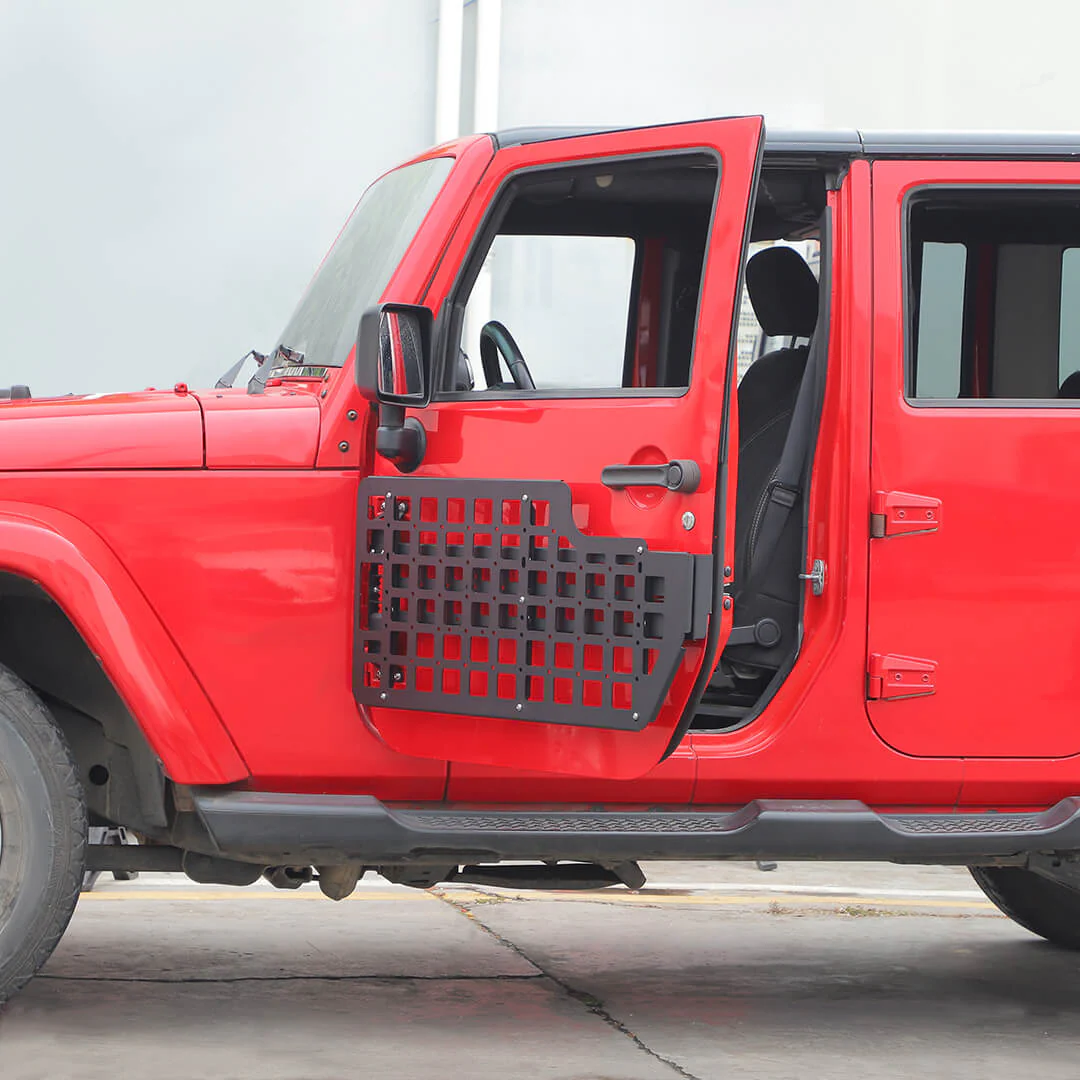 For Jeep Wrangler JK JL Exterior Front Door Exterior Molle Panel Storage Rack System Accessories (4 pcs) - Image 4