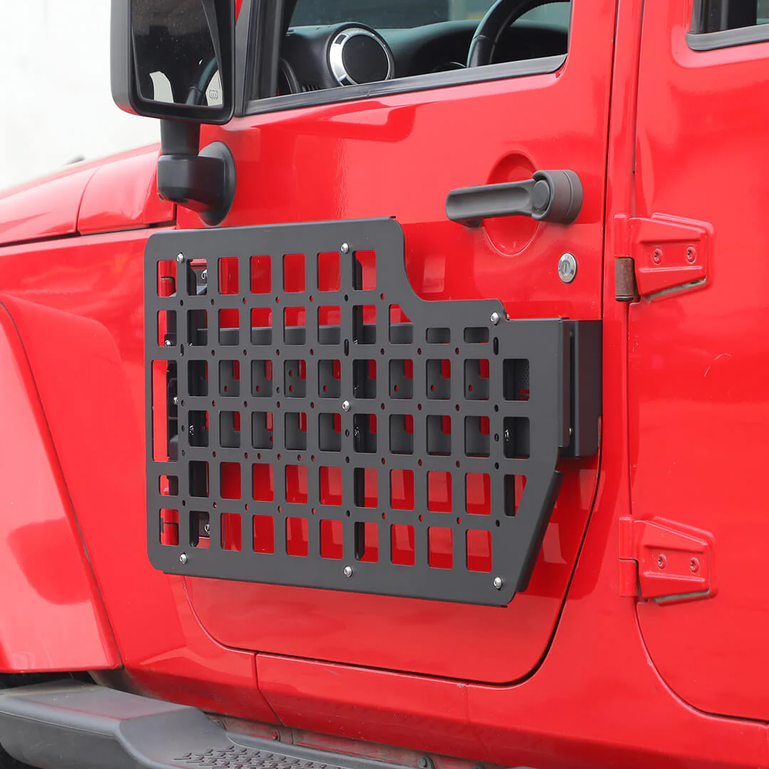 For Jeep Wrangler JK JL Exterior Front Door Exterior Molle Panel Storage Rack System Accessories (4 pcs) - Image 5