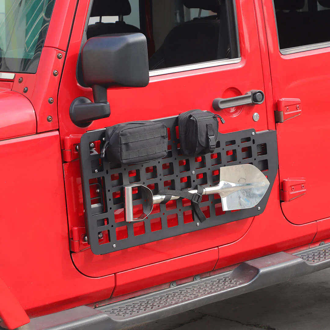For Jeep Wrangler JK JL Exterior Front Door Exterior Molle Panel Storage Rack System Accessories (4 pcs) - Image 6