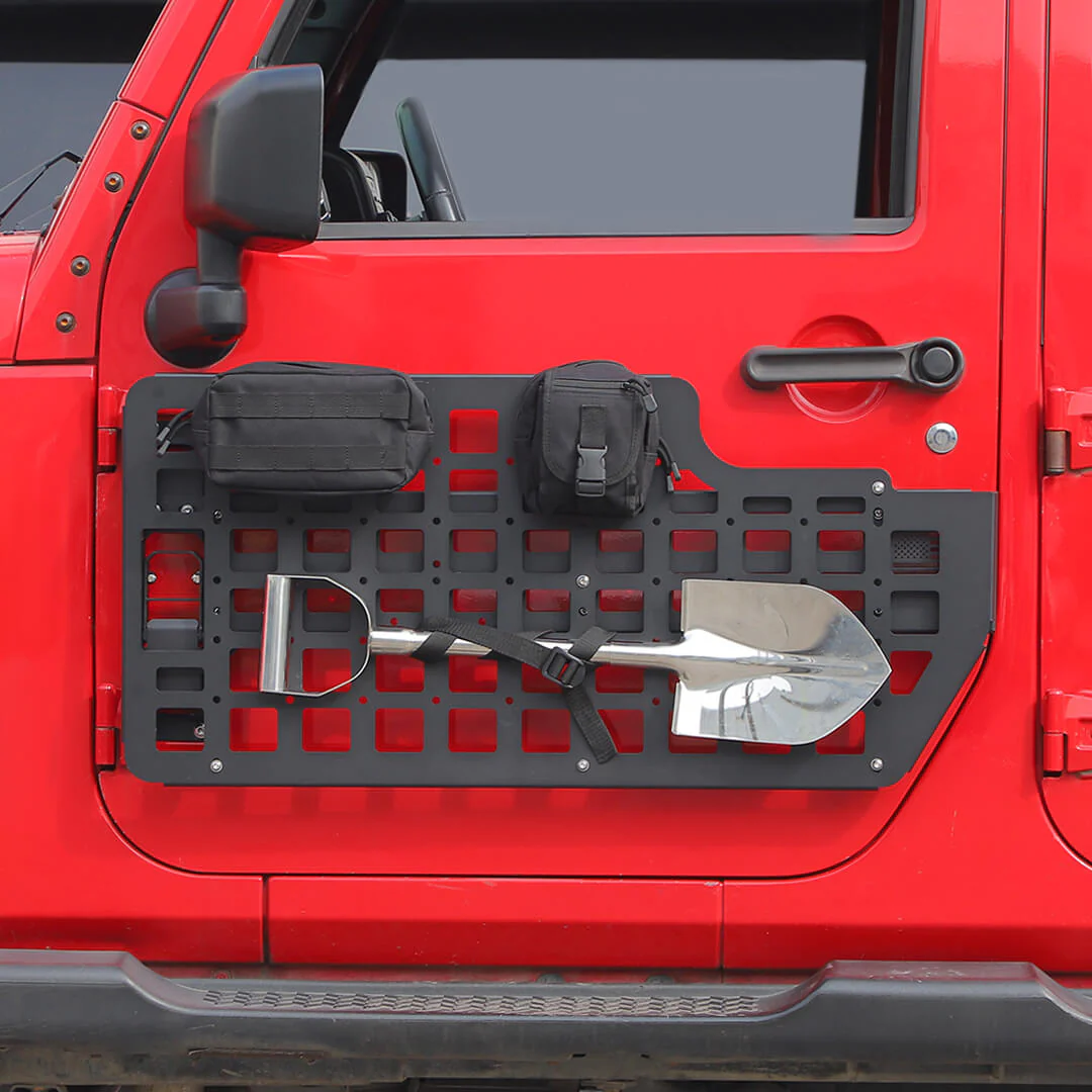 For Jeep Wrangler JK JL Exterior Front Door Exterior Molle Panel Storage Rack System Accessories (4 pcs) - Image 7
