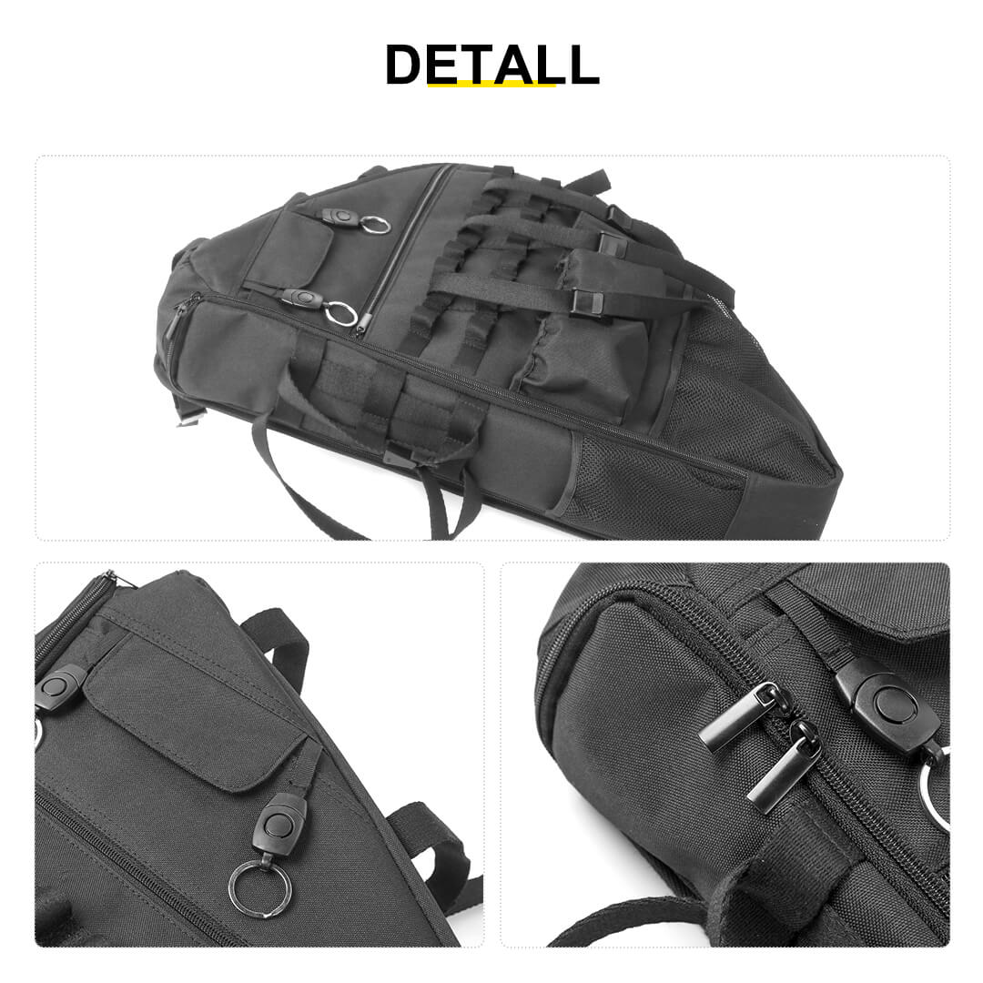 For Jeep Wrangler JKU JLU Interior Car Rear Trunk Multi-Pockets Roll Cage Bar Storage Bag (2 pcs) - Image 10