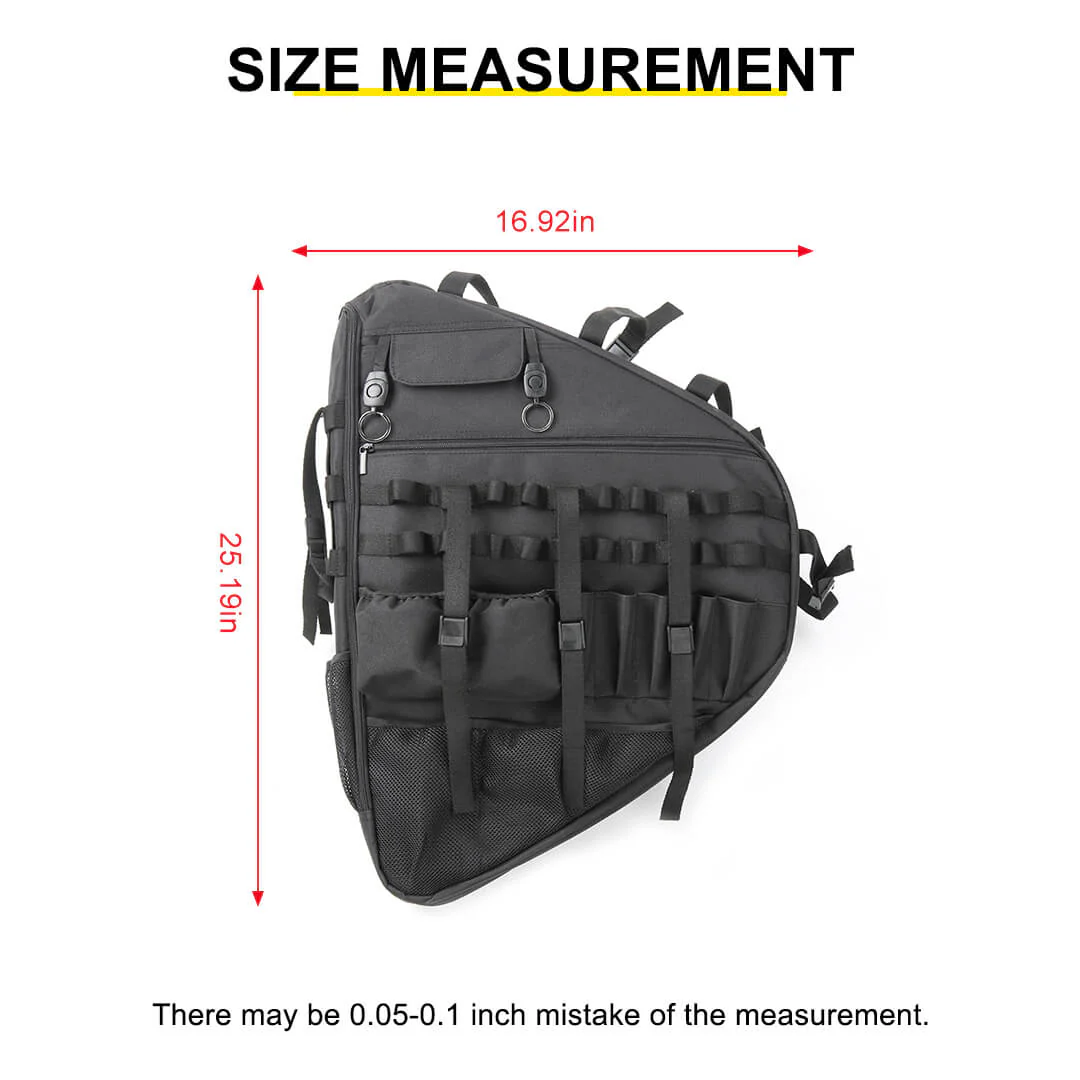 For Jeep Wrangler JKU JLU Interior Car Rear Trunk Multi-Pockets Roll Cage Bar Storage Bag (2 pcs) - Image 11
