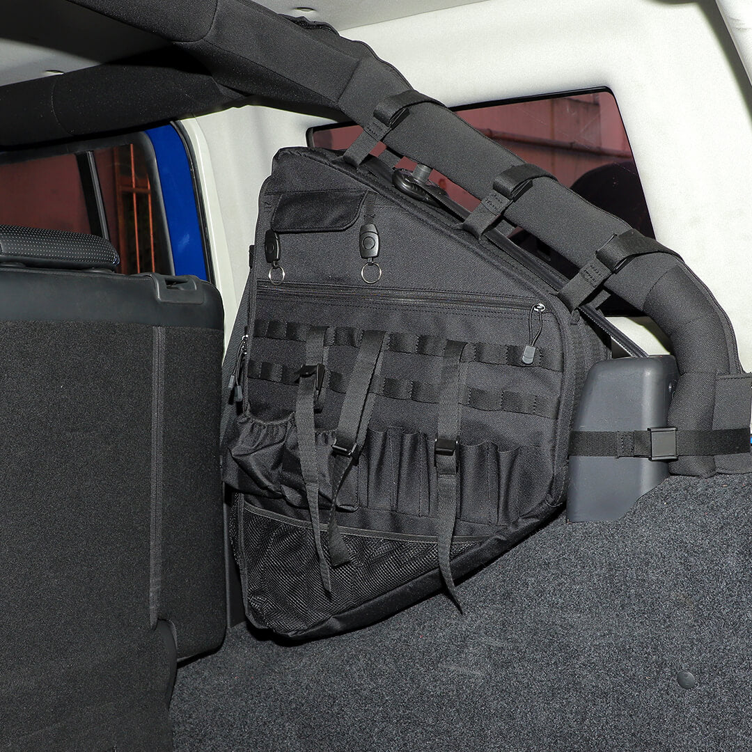 For Jeep Wrangler JKU JLU Interior Car Rear Trunk Multi-Pockets Roll Cage Bar Storage Bag (2 pcs) - Image 3
