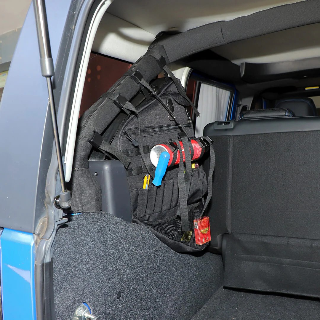 For Jeep Wrangler JKU JLU Interior Car Rear Trunk Multi-Pockets Roll Cage Bar Storage Bag (2 pcs) - Image 6