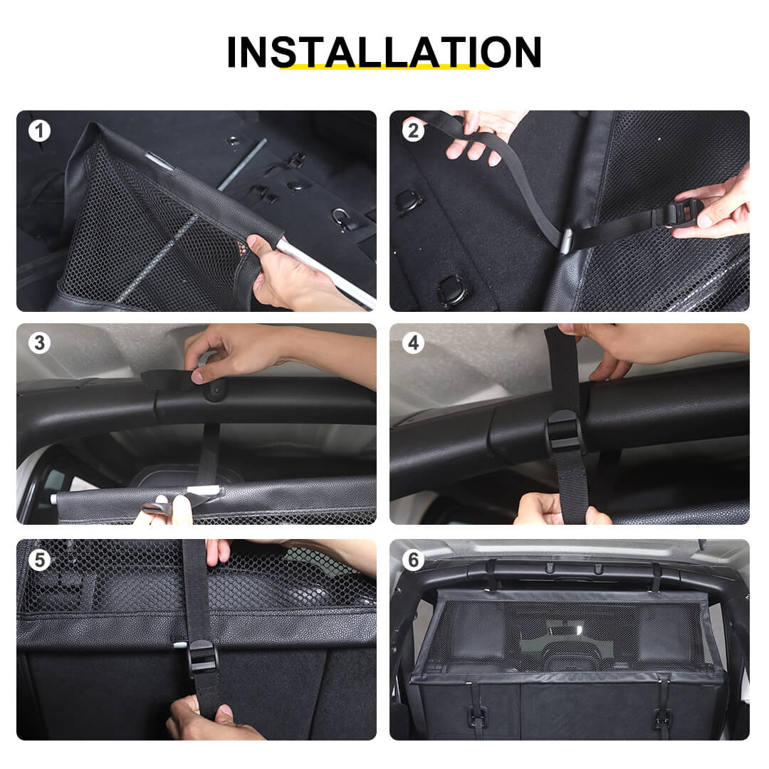 For Jeep Wrangler JK JL 4-Door Version Interior Rear Cargo Trunk Seat Back Isolation Cover Shield Accessories - Image 6