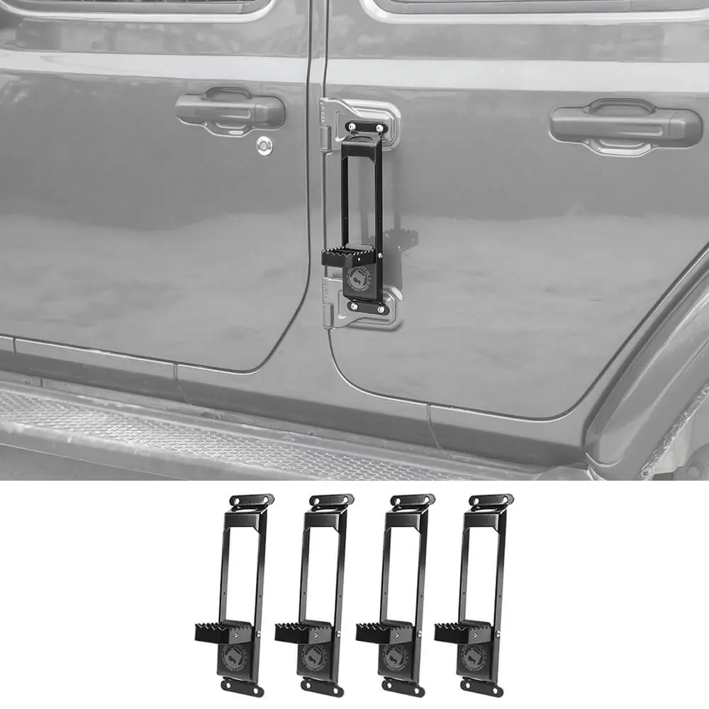 For Jeep Wrangler JK JL JT Door Hinge Step Foot Peg Metal Foldable Foot Pedal
