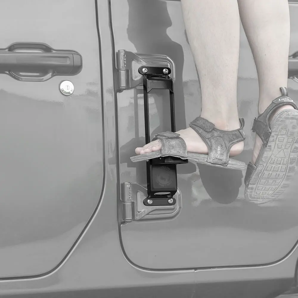 For Jeep Wrangler JK JL JT Door Hinge Step Foot Peg Metal Foldable Foot Pedal - Image 3